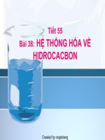 Tiết 55. Hệ thống hóa về hidrocacbon