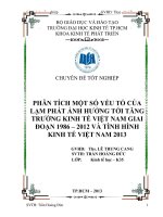 Phân tích một số yếu tố của lạm phát ảnh hưởng tới tăng trưởng kinh tế Việt Nam giai đạon 1986 - 2012 và tình hình kinh tế Việt Nam 2013