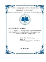 Xác định các yếu tố ảnh hưởng đến mức độ hài lòng của nhân viên Công ty TNHH KMS Technology Việt Nam