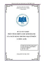 Phân tích chiến lược kinh doanh của Ngân hàng Thương mại cổ phần Á Châu (ACB)