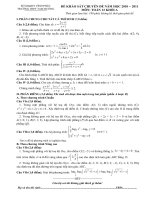 Đề và Đáp án thi thử ĐH khoi B THPT Tam Dương