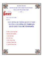 luận văn kỹ thuật môi trường XÂY DỰNG HỆ THỐNG QUẢN LÝ MÔI TRƯỜNG CHO CÔNG TY TNHH SẢN XUẤT GIẤY TÁI CHẾ TINH KHÔI