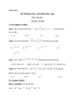 ĐỀ THI HỌC KÌ II _ TOAN 7