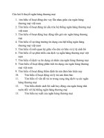 Câu hỏi lí thuyết ngân hàng thương mại