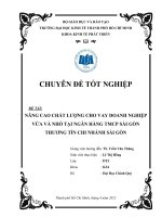 Nâng cao chất lượng cho vay doanh nghiệp vừa và nhỏ tại Ngân hàng Thương mại Cổ phần Sài Sòn Thương tín chi nhánh Sài Sòn