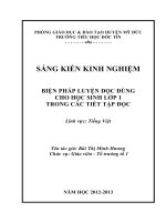 BIỆN PHÁP LUYỆN ĐỌC ĐÚNG CHO HỌC SINH LỚP 1 TRONG CÁC TIẾT TẬP ĐỌC