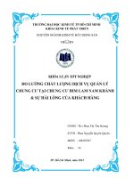 Đo lường chất lượng dịch vụ quản lý chung cư tại Chung cư Him Lam Nam Khánh và sự hài lòng của khách hàng