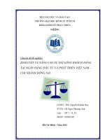 Khảo sát và nâng cao sự hài lòng khách hàng tại ngân hàng đầu tư và phát triển Việt Nam - Chi nhánh Đồng Nai