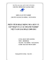 Phân tích hoạt động mua bán và sáp nhập của các doanh nghiệp Việt Nam giai đoạn 2009-2011