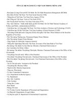 Tên các bộ, ngành ở việt nam trong tiếng anh