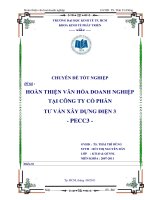 Hoàn thiện văn hóa doanh nghiệp tại Công ty Cổ phần tư vấn Xây dựng điện 3