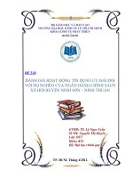 Đánh giá hoạt động tín dụng ưu đãi đối với hộ nghèo của Ngân hàng Chính sách Xã hội huyện Ninh Sơn - Ninh Thuận