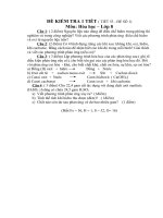 ĐỀ KIỂM TRA HÓA 8 - TIẾT 53