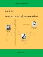 Chuyên đề phương trình hệ phương trình hay