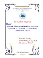 Giải pháp nâng cao chất lượng thẩm định dự án đầu tư tại Ngân hàng Nông nghiệp và Phát triển nông thôn chi nhánh thị xã Long Khánh