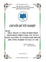Thực trạng và một số biện pháp nhằm hoàn thiện hệ công tác tuyển dụng tại Công ty Cổ phần Sợi Thế Kỷ - Khu Công nghiệp Tây Bắc Củ Chi