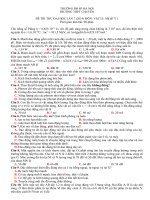 ĐỀ THI THỬ ĐẠI HỌC MÔN VẬT LÍ 2015 CÓ ĐÁP ÁN