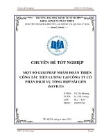 Một số giải pháp nhằm hoàn thiện công tác tiền lương tại Công ty Cổ phần Dịch vụ tổng hợp Sài Gòn (Savico)