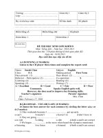 Đề thi Tiếng Anh HSG lớp 8, lớp 9 năm học 2010-2011