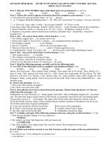 thi tuyển sinh tiếng anh lớp 10, bình định 2013 (with key)