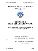 báo cáo thực tập: Phân tích tình hình tiêu thụ và lợi nhuận tại Công ty cổ phần May Thăng Long