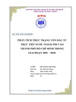 Phân tích thực trạng vốn đầu tư trực tiếp nước ngoài vào Thành phố Hồ Chí Minh trong giai đoạn 2001-2010