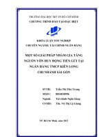 Một số biện pháp nhằm gia tăng nguồn vốn huy động tiền gửi tại ngân hàng TMCP Kiên Long - Chi nhánh Sài Gòn