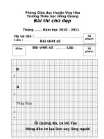 Đề thi viết chữ đẹp - lớp 3(Bài số 1)