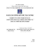 Nghiên cứu công nghệ sản xuất chất lỏng thuỷ lực chống cháy phục vụ cho các thiết bị công nghiệp