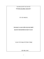 luận văn thái độ của giáo viên mầm non trên địa bàn thành phố hà nội về tự kỷ