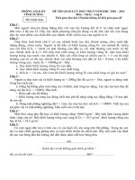 Đề thi HSG V Lý 8 Vĩnh Tường Vĩnh Phúc