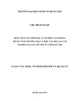 Phân tích tài chính dự án tổ hợp văn phòng, trung tâm thương mại và khu căn hộ cao cấp Golden Palace, Mễ Trì, Từ Liêm, Hà Nội