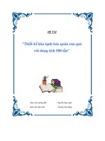 Đồ án Thiết kế kho lạnh bảo quản rau quả với dung tích 500 tấn