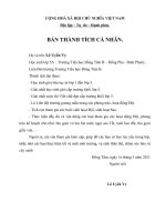 Bản thành tích cá nhân - Đồng Tâm B