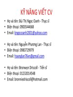 bài giảng Recruitment and Selection (kỹ năng viết cv)  Bronwyn Driscoll, Bùi Thị Ngọc Oanh, Nguyễn Phương Lan