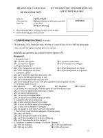 Đề thi Học sinh giỏi QG lớp 12 Tiếng Pháp 2011