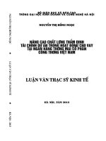 Nâng cao chất lượng thẩm định tài chính dự án trong hoạt động cho vay tại Ngân hàng Thương mại Cổ phần Công thương Việt Nam