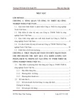 Tổ chức hạch toán chi phí doanh thu kết quả của khối lượng sản phẩm, dịch vụ trong kỳ tại Công ty TNHH Thiết bị công nghiệp Tools Việt Nam