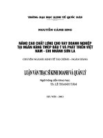 Nâng cao chất lượng cho vay doanh nghiệp tại Ngân hàng TMCP Đầu tư và Phát triển Việt Nam  Chi nhánh Sơn La