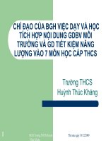 CHỈ ĐẠO DẠY VÀ HỌC