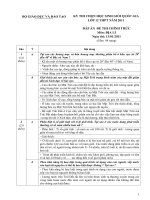 Đáp án thi Học sinh giỏi QG lớp 12 Địa lí 2011