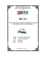 Đồ án Xây dựng chương trình quản lý sinh viên bằng ngôn ngữ lập trình C++