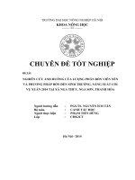 báo cáo thử nghiệm nghiên cứu ảnh hưởng của lượng phân bón viên nén và phương pháp bón
