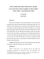 Hoàn thiện hệ thống kiểm soát nội bộ tại ngân hàng nông nghiệp và phát triển nông thôn chi nhánh Hà Tĩnh