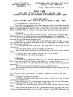 Báo cáo và phương hướng công tác Đoàn năm học 2009-2010