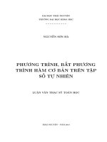 Phương trình, bất phương trình hàm cơ bản trên tập số tự nhiên