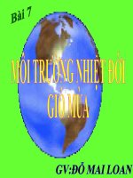 Bài 7 Môi trường nhiệt đới ôn hoà