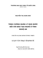 Tăng cường quản lý nhà nước đối với đào tạo nghề ở tỉnh Nghệ An