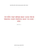tuyển tập hình học giải tích trong mặt phẳng hay và đặc sắc phiên bản 1