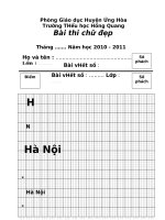 Đề thi viết chữ đẹp - lớp 2(Bài số 1)